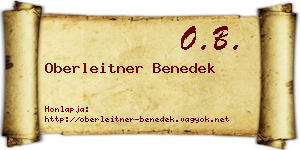 Oberleitner Benedek névjegykártya